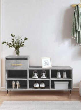VidaXL Schoenenkast 102x36x60 cm bewerkt hout betongrijs