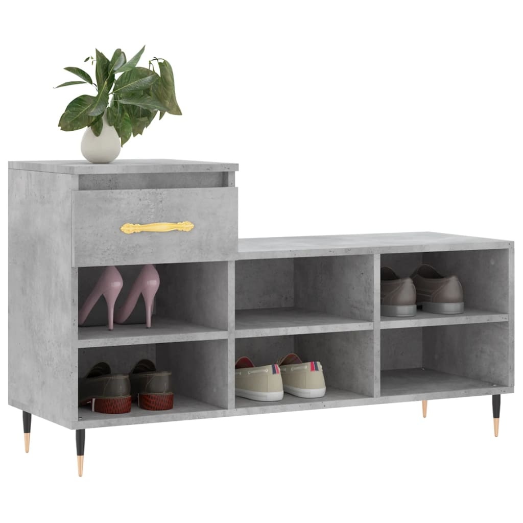 VidaXL Schoenenkast 102x36x60 cm bewerkt hout betongrijs