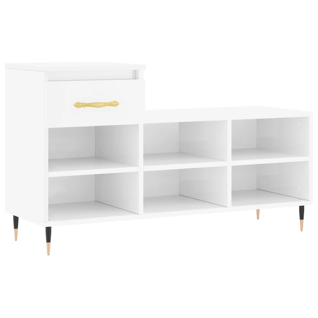 VidaXL Schoenenkast 102x36x60 cm bewerkt hout hoogglans wit