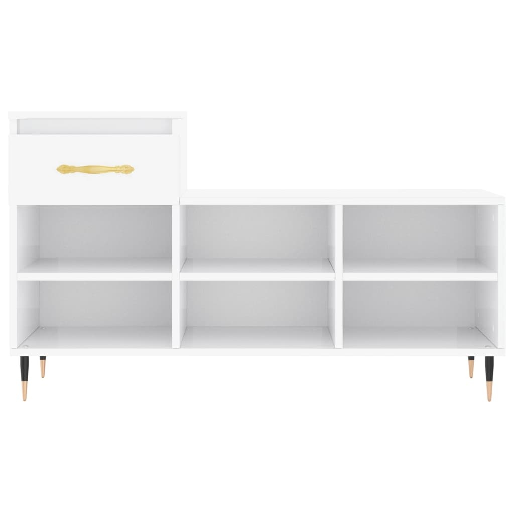 VidaXL Schoenenkast 102x36x60 cm bewerkt hout hoogglans wit