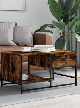 VidaXL Salontafel 85,5x51x45 cm bewerkt hout gerookt eikenkleurig