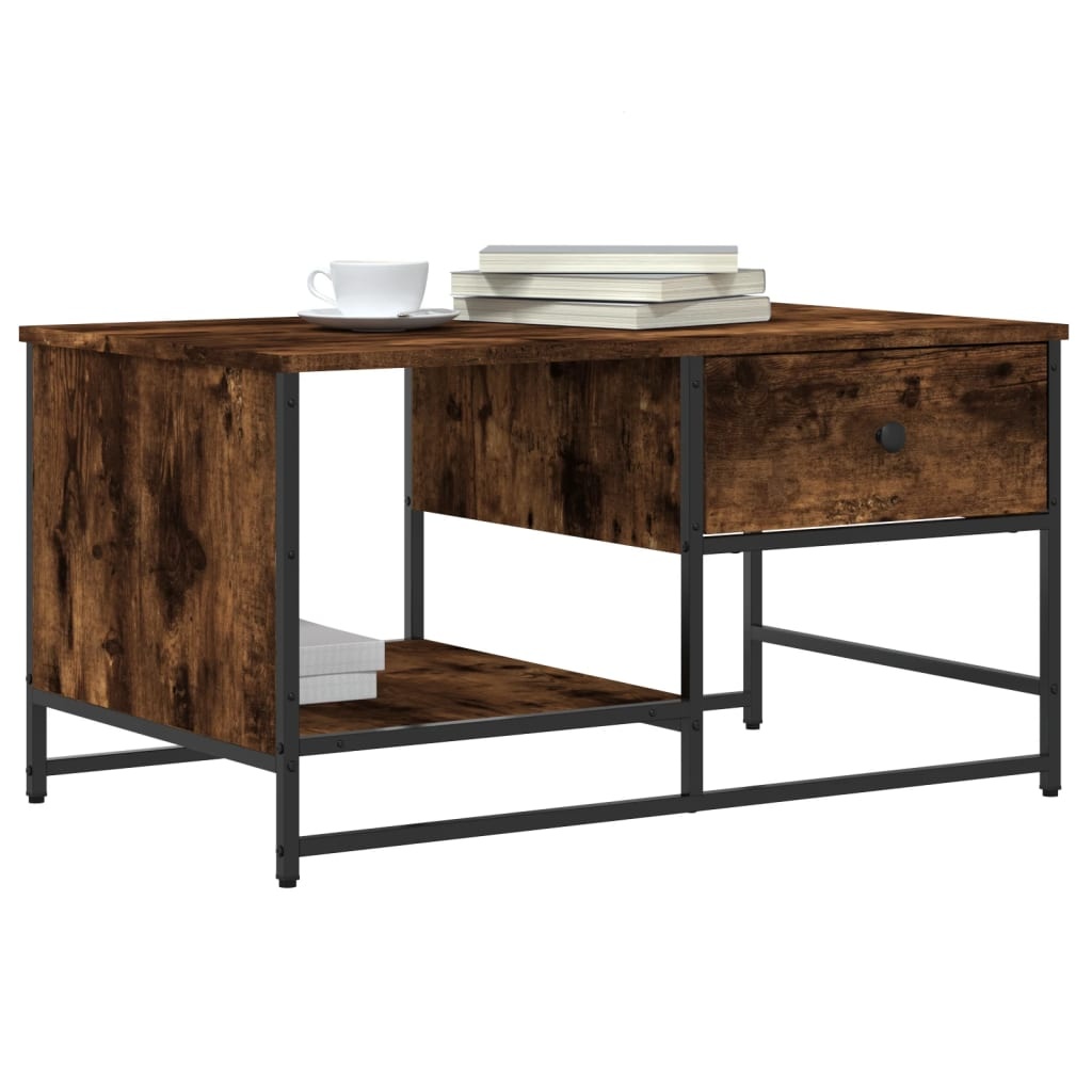 VidaXL Salontafel 85,5x51x45 cm bewerkt hout gerookt eikenkleurig