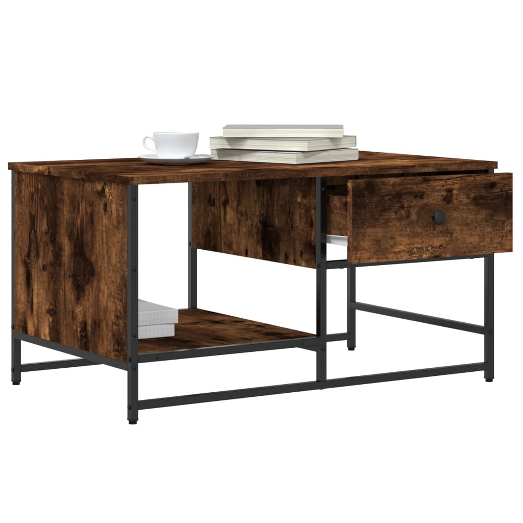 VidaXL Salontafel 85,5x51x45 cm bewerkt hout gerookt eikenkleurig