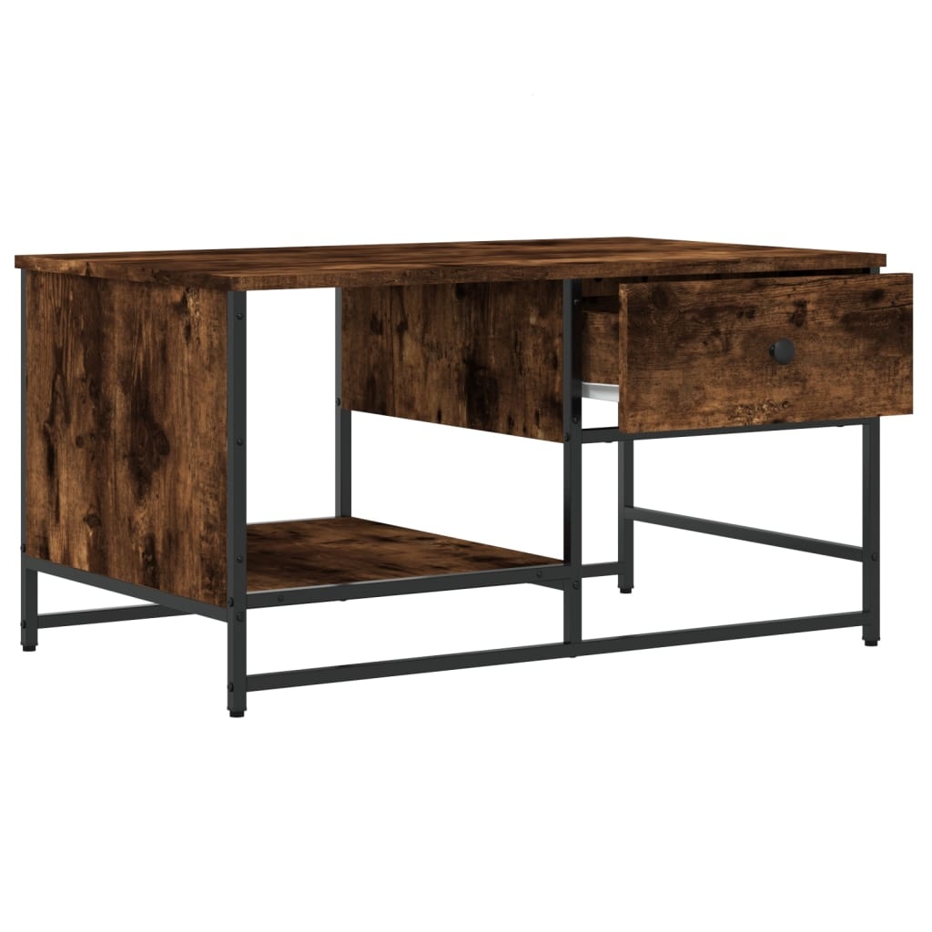 VidaXL Salontafel 85,5x51x45 cm bewerkt hout gerookt eikenkleurig