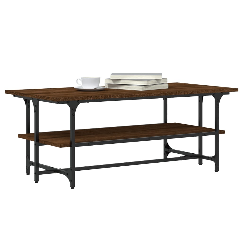 VidaXL Salontafel 100x50x40 cm bewerkt hout bruineiken