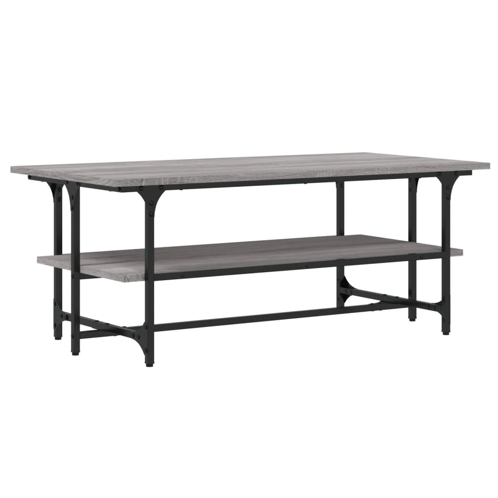 VidaXL Salontafel 100x50x40 cm bewerkt hout grijs sonoma eikenkleurig