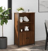 VidaXL Hoge kast 62x32x103,5 cm bewerkt hout bruin eikenkleur