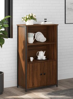 VidaXL Hoge kast 62x32x103,5 cm bewerkt hout bruin eikenkleur