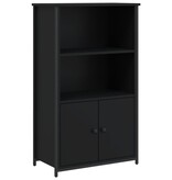 VidaXL Hoge kast 62x32x103,5 cm bewerkt hout zwart