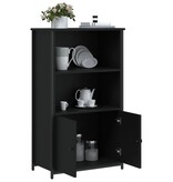 VidaXL Hoge kast 62x32x103,5 cm bewerkt hout zwart