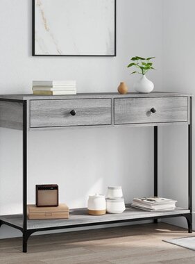 VidaXL Wandtafel 100x34,5x75 cm bewerkt hout grijs sonoma eikenkleurig