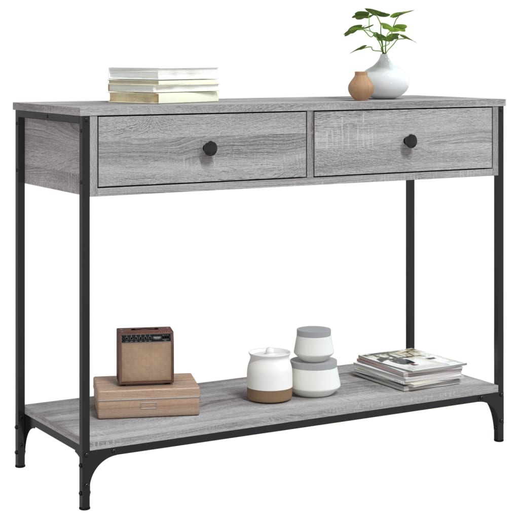 VidaXL Wandtafel 100x34,5x75 cm bewerkt hout grijs sonoma eikenkleurig