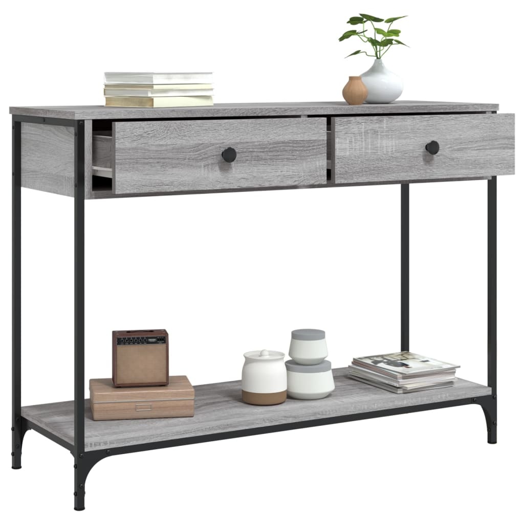 VidaXL Wandtafel 100x34,5x75 cm bewerkt hout grijs sonoma eikenkleurig