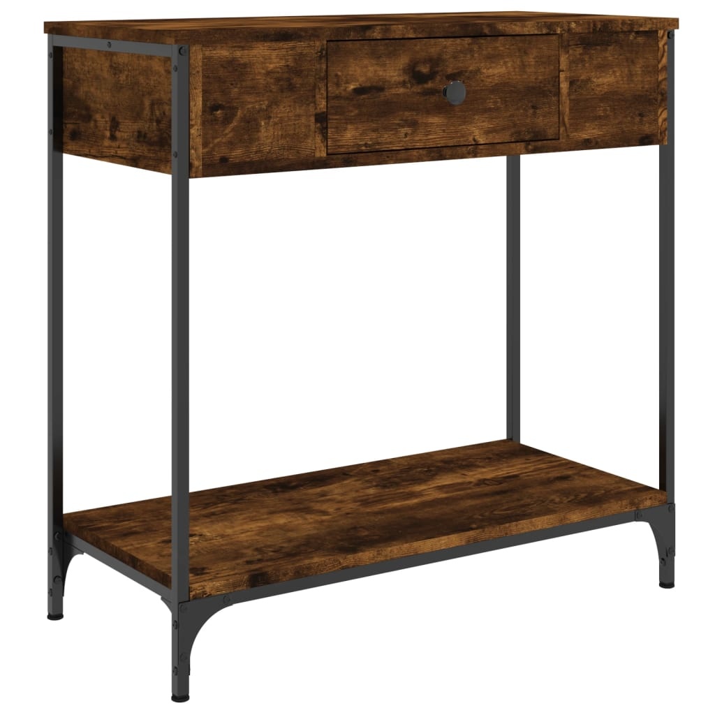 VidaXL Wandtafel 75x34,5x75 cm bewerkt hout gerookt eikenkleurig
