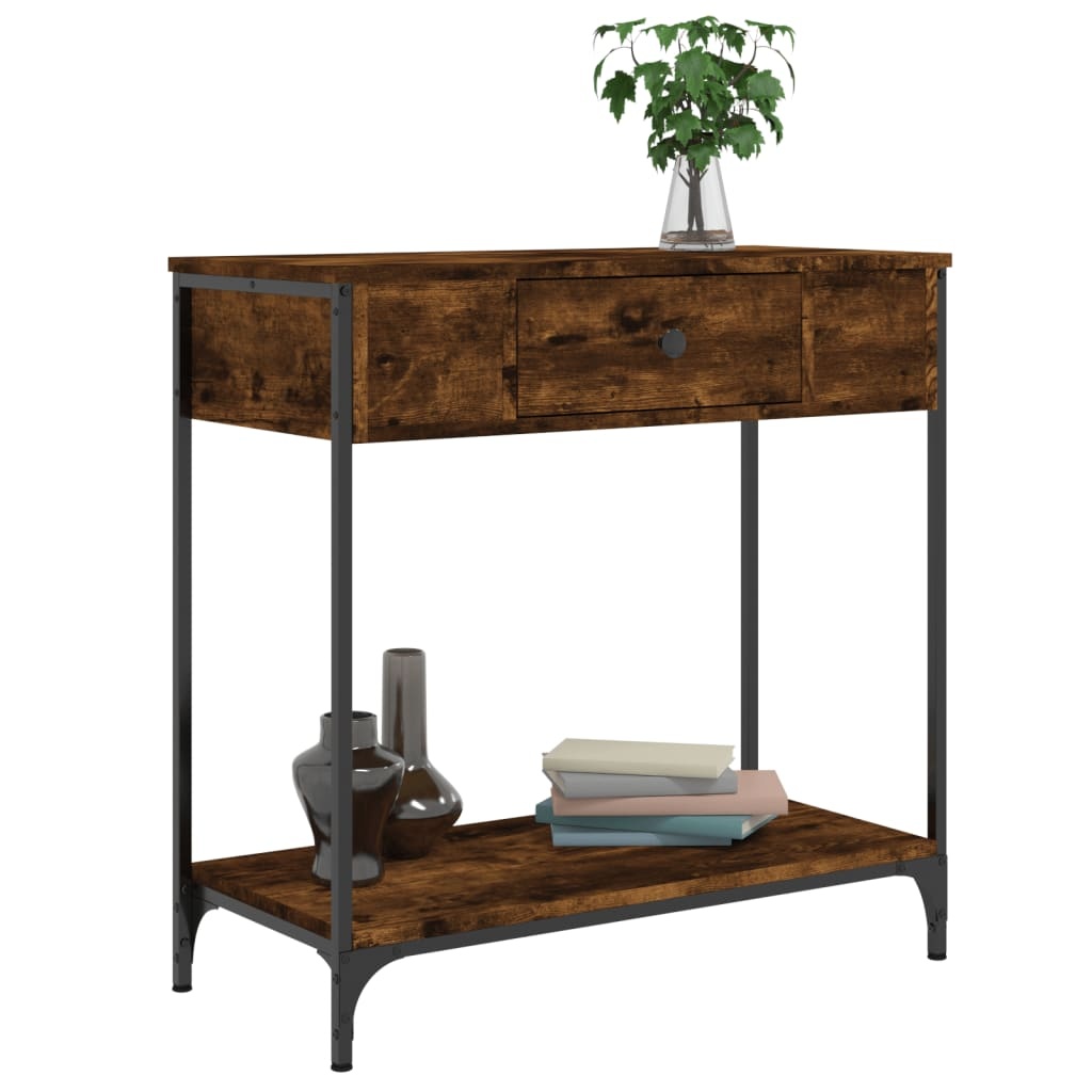 VidaXL Wandtafel 75x34,5x75 cm bewerkt hout gerookt eikenkleurig