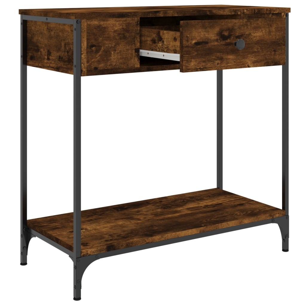 VidaXL Wandtafel 75x34,5x75 cm bewerkt hout gerookt eikenkleurig