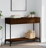 VidaXL Wandtafel 100x34,5x75 cm bewerkt hout bruin eikenkleur
