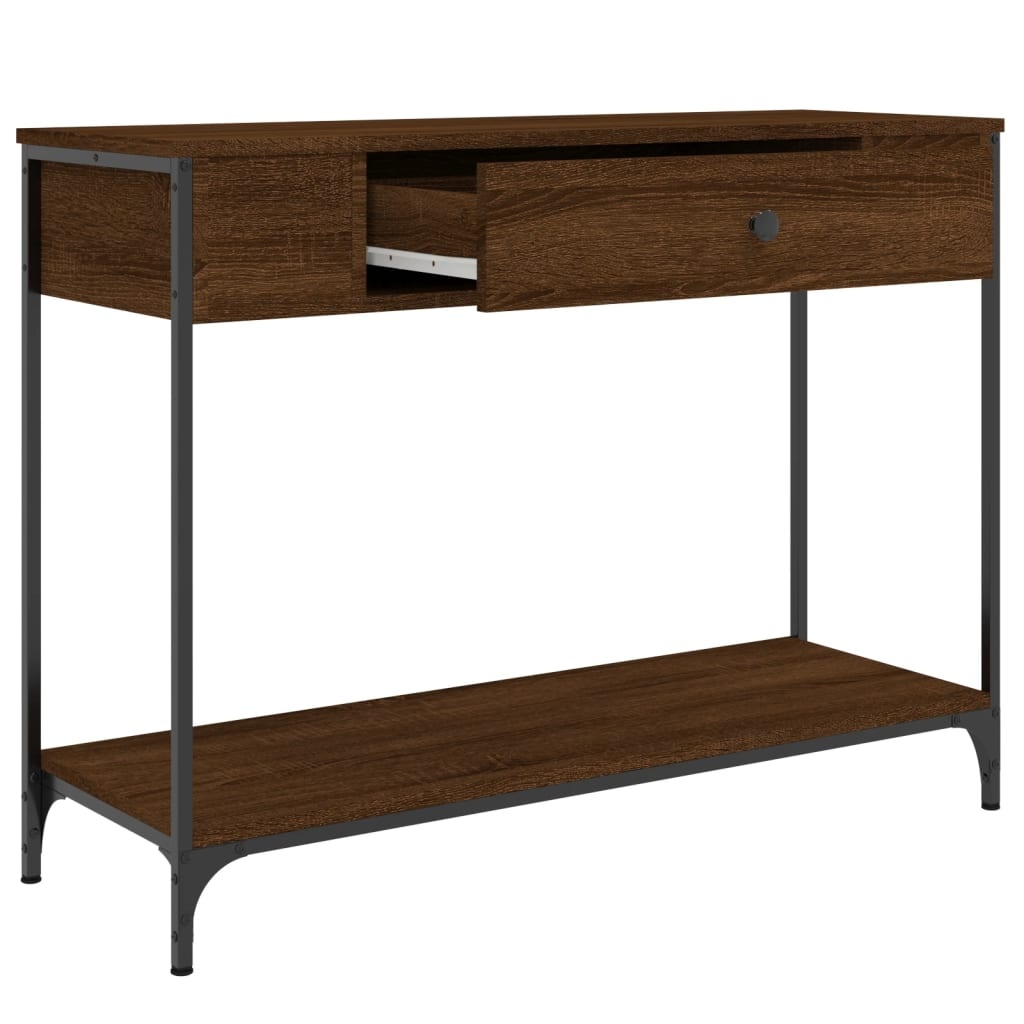 VidaXL Wandtafel 100x34,5x75 cm bewerkt hout bruin eikenkleur