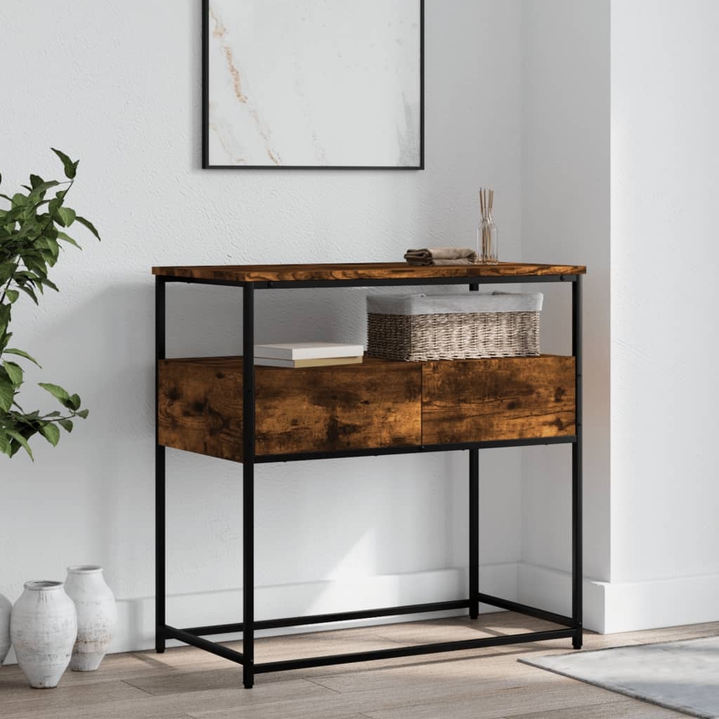 VidaXL Wandtafel 75x40x75 cm bewerkt hout gerookt eikenkleurig