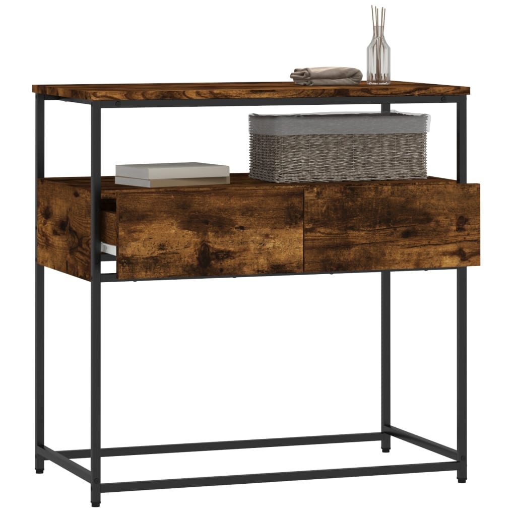 VidaXL Wandtafel 75x40x75 cm bewerkt hout gerookt eikenkleurig