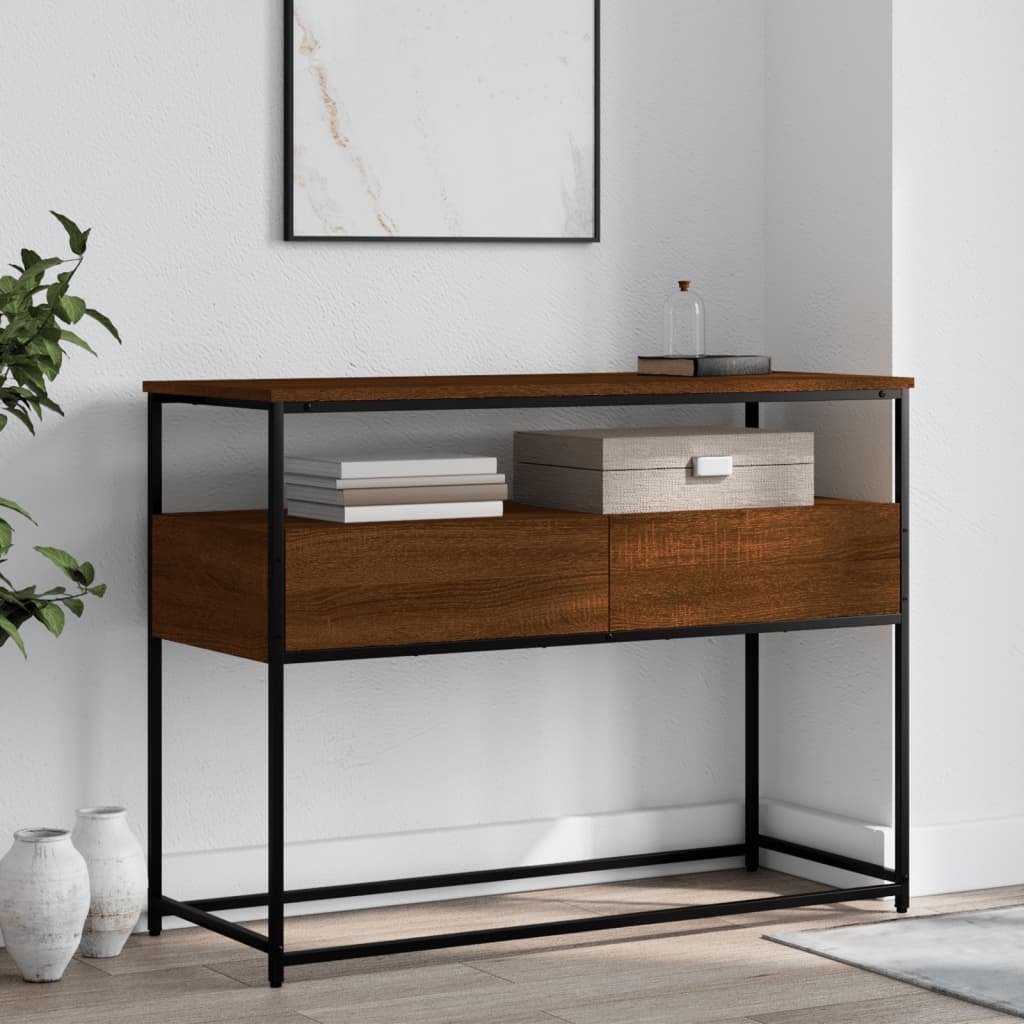 VidaXL Wandtafel 100x40x75 cm bewerkt hout bruin eikenkleur