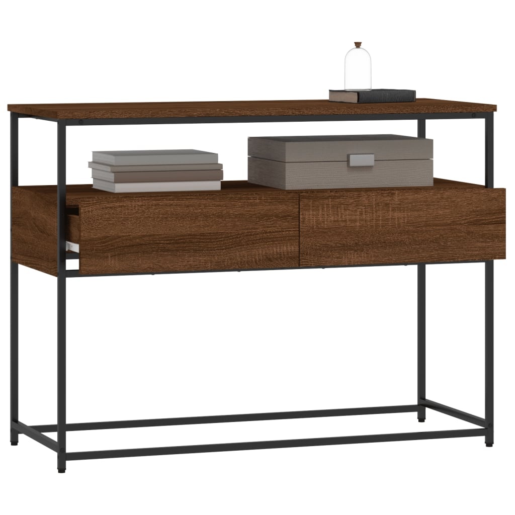 VidaXL Wandtafel 100x40x75 cm bewerkt hout bruin eikenkleur