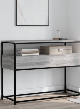 VidaXL Wandtafel 100x40x75 cm bewerkt hout grijs sonoma eikenkleurig