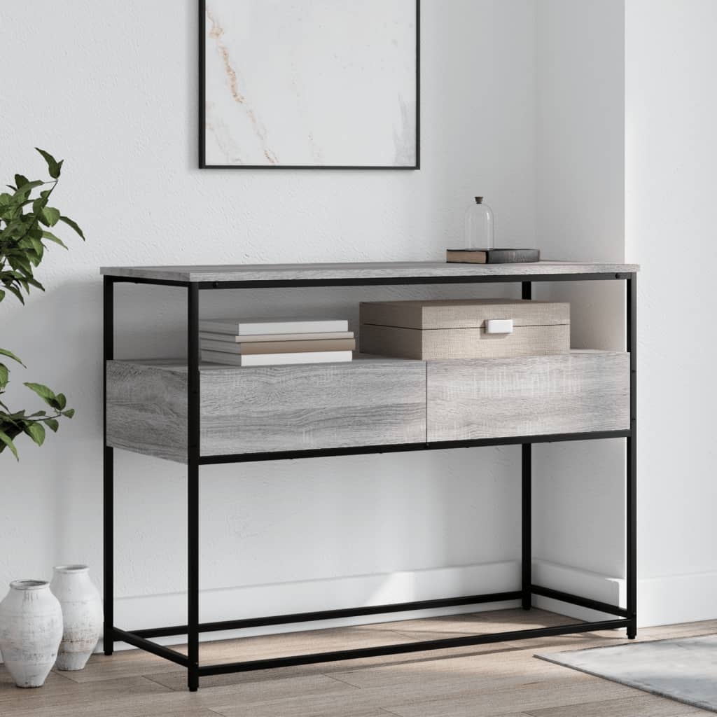 VidaXL Wandtafel 100x40x75 cm bewerkt hout grijs sonoma eikenkleurig