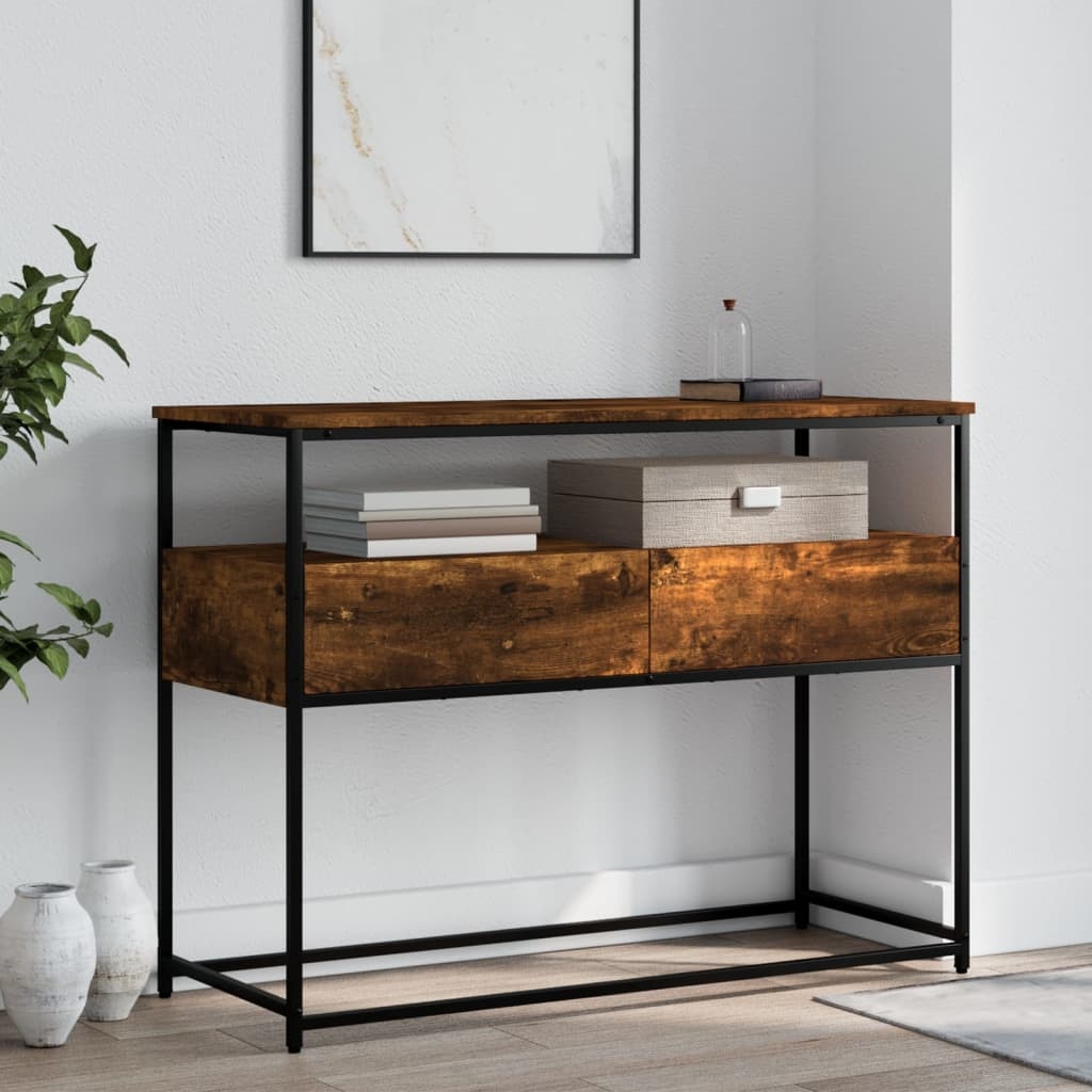 VidaXL Wandtafel 100x40x75 cm bewerkt hout gerookt eikenkleurig