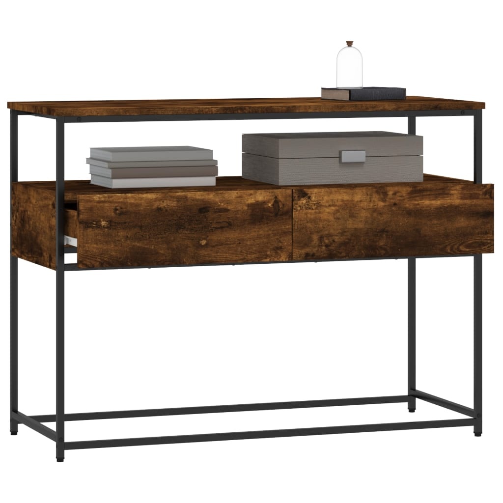 VidaXL Wandtafel 100x40x75 cm bewerkt hout gerookt eikenkleurig