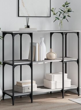 VidaXL Wandtafel 102x35x90 cm bewerkt hout grijs sonoma eikenkleurig