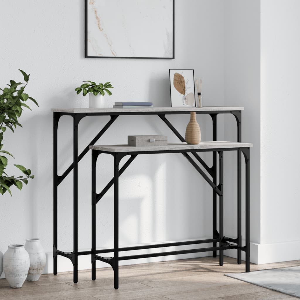 VidaXL Wandtafels 2 st bewerkt hout grijs sonoma eikenkleurig