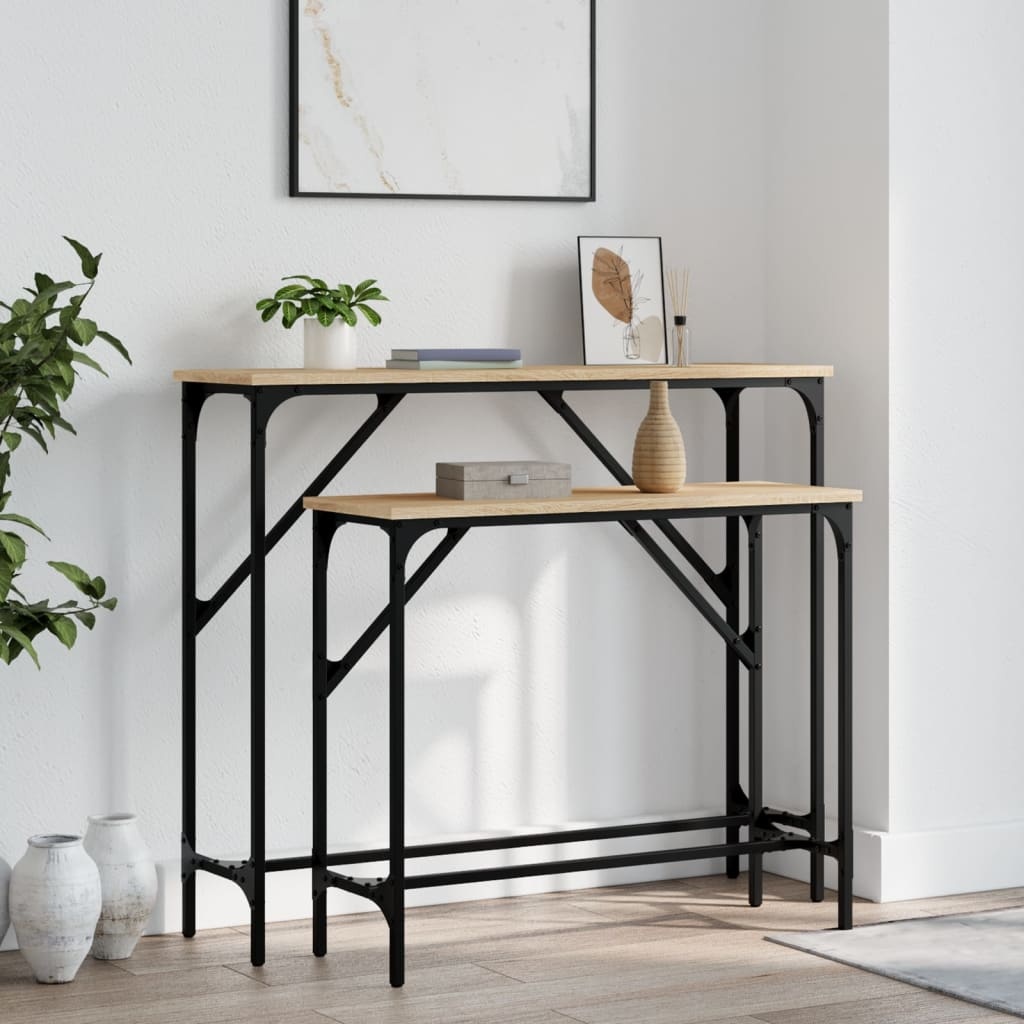 VidaXL Wandtafels 2 st bewerkt hout sonoma eikenkleurig