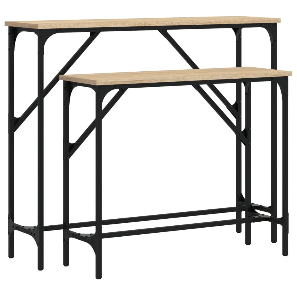 VidaXL Wandtafels 2 st bewerkt hout sonoma eikenkleurig