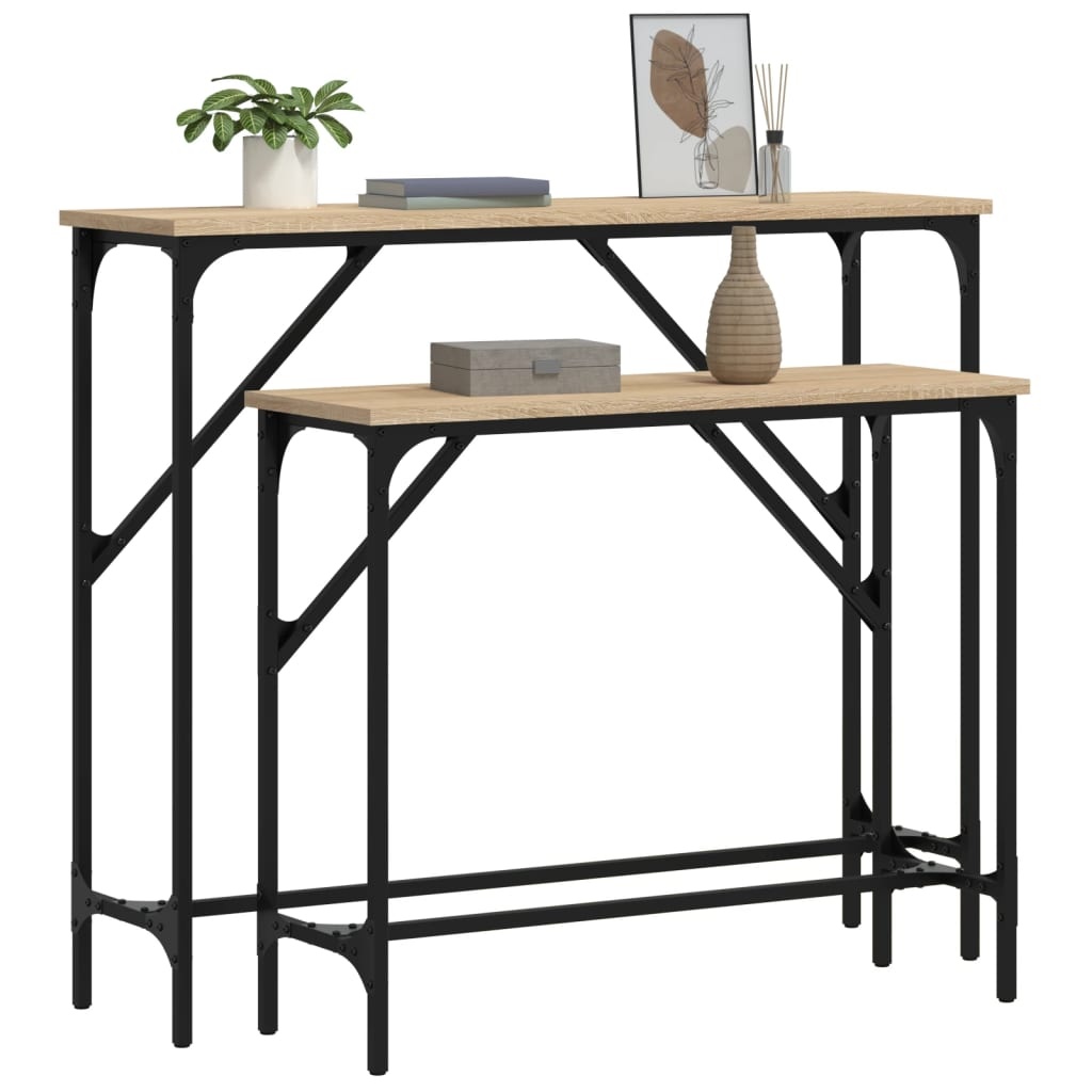 VidaXL Wandtafels 2 st bewerkt hout sonoma eikenkleurig