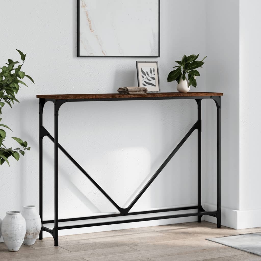 VidaXL Wandtafel 102x22,5x75 cm bewerkt hout bruin eikenkleur