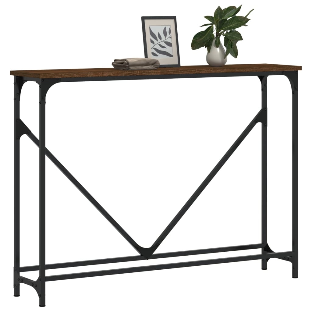 VidaXL Wandtafel 102x22,5x75 cm bewerkt hout bruin eikenkleur