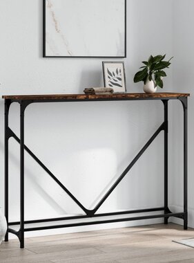 VidaXL Wandtafel 102x22,5x75 cm bewerkt hout gerookt eikenkleurig