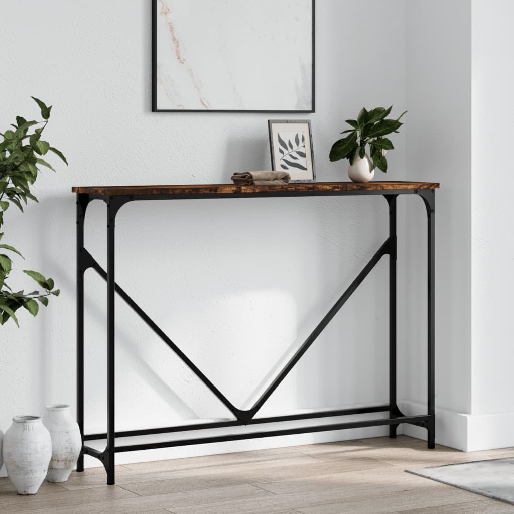 VidaXL Wandtafel 102x22,5x75 cm bewerkt hout gerookt eikenkleurig
