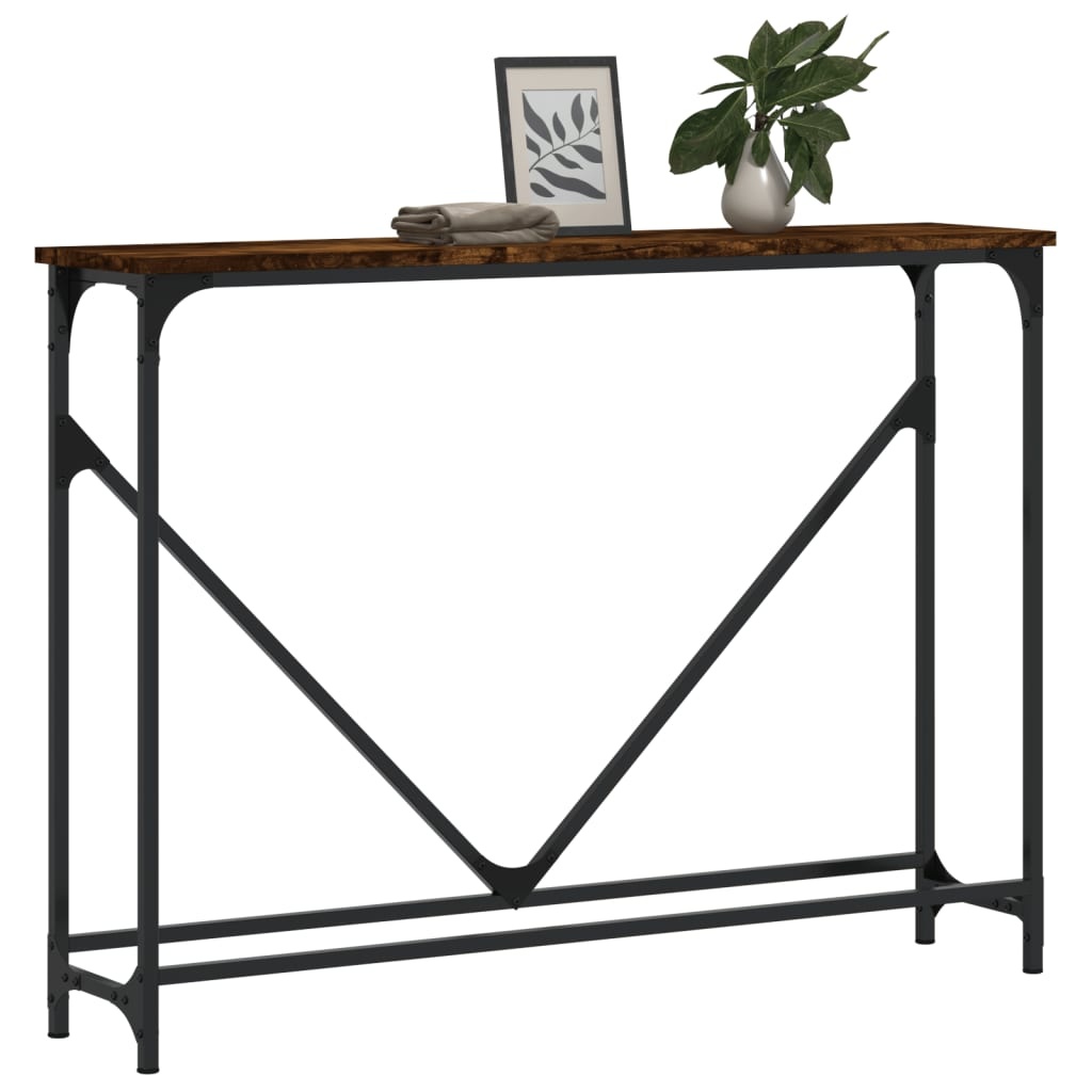 VidaXL Wandtafel 102x22,5x75 cm bewerkt hout gerookt eikenkleurig