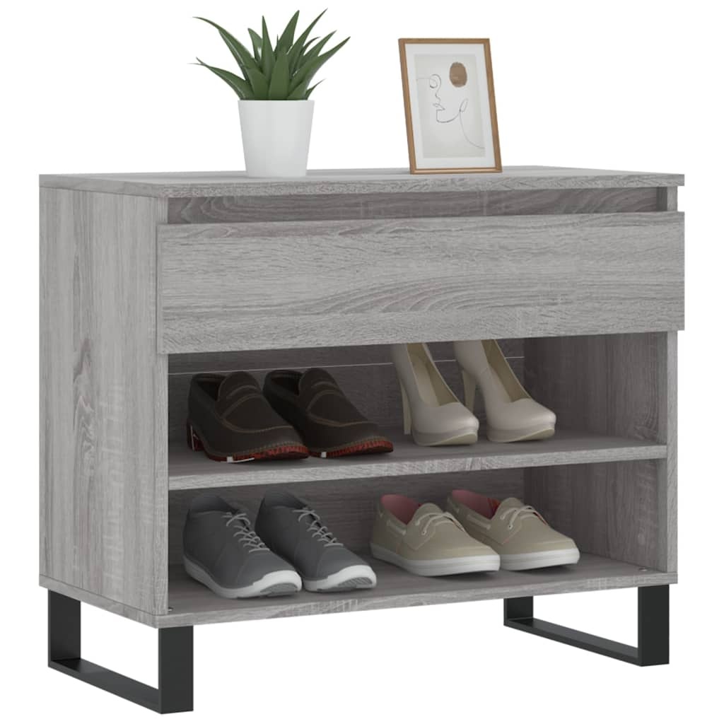 VidaXL Schoenenkast 70x36x60 cm bewerkt hout sonoma grijs