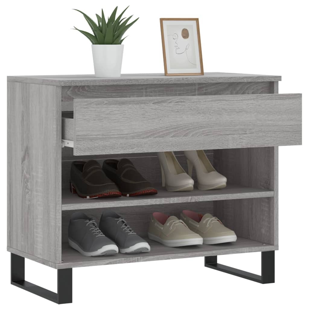 VidaXL Schoenenkast 70x36x60 cm bewerkt hout sonoma grijs