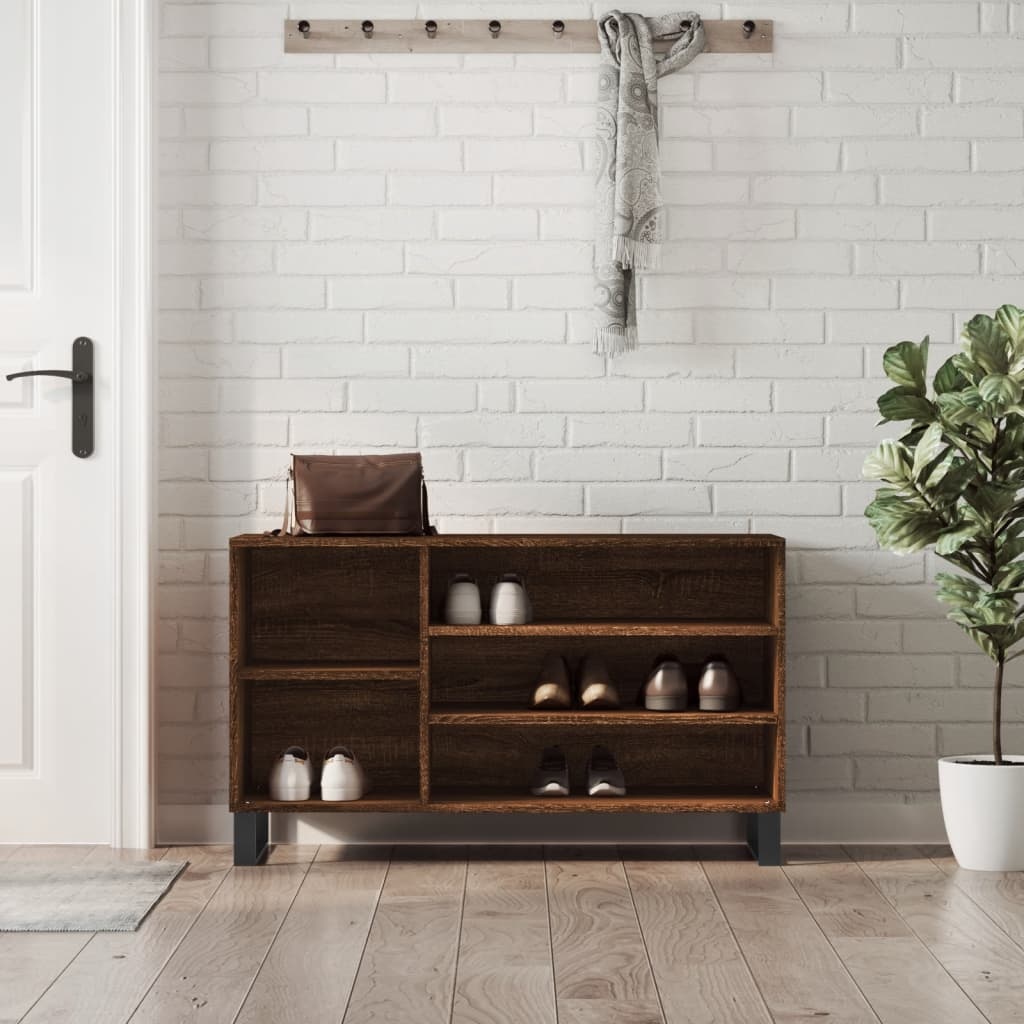 VidaXL Schoenenkast 102x36x60 cm bewerkt hout bruin eikenkleur