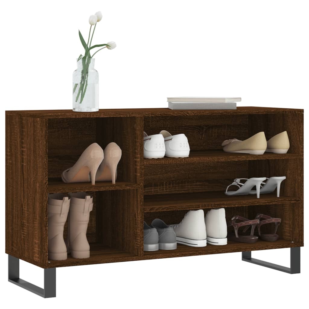 VidaXL Schoenenkast 102x36x60 cm bewerkt hout bruin eikenkleur