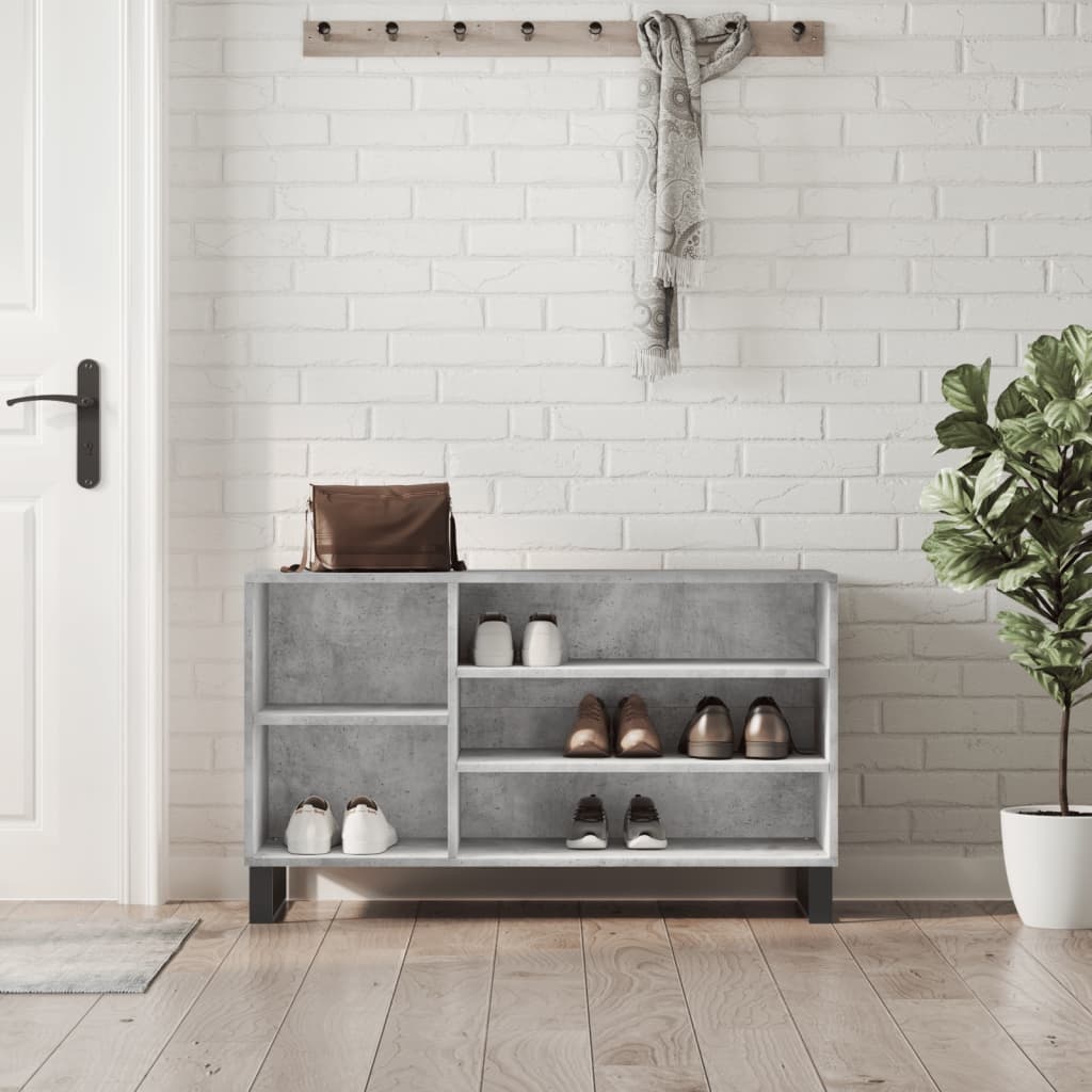 VidaXL Schoenenkast 102x36x60 cm bewerkt hout betongrijs