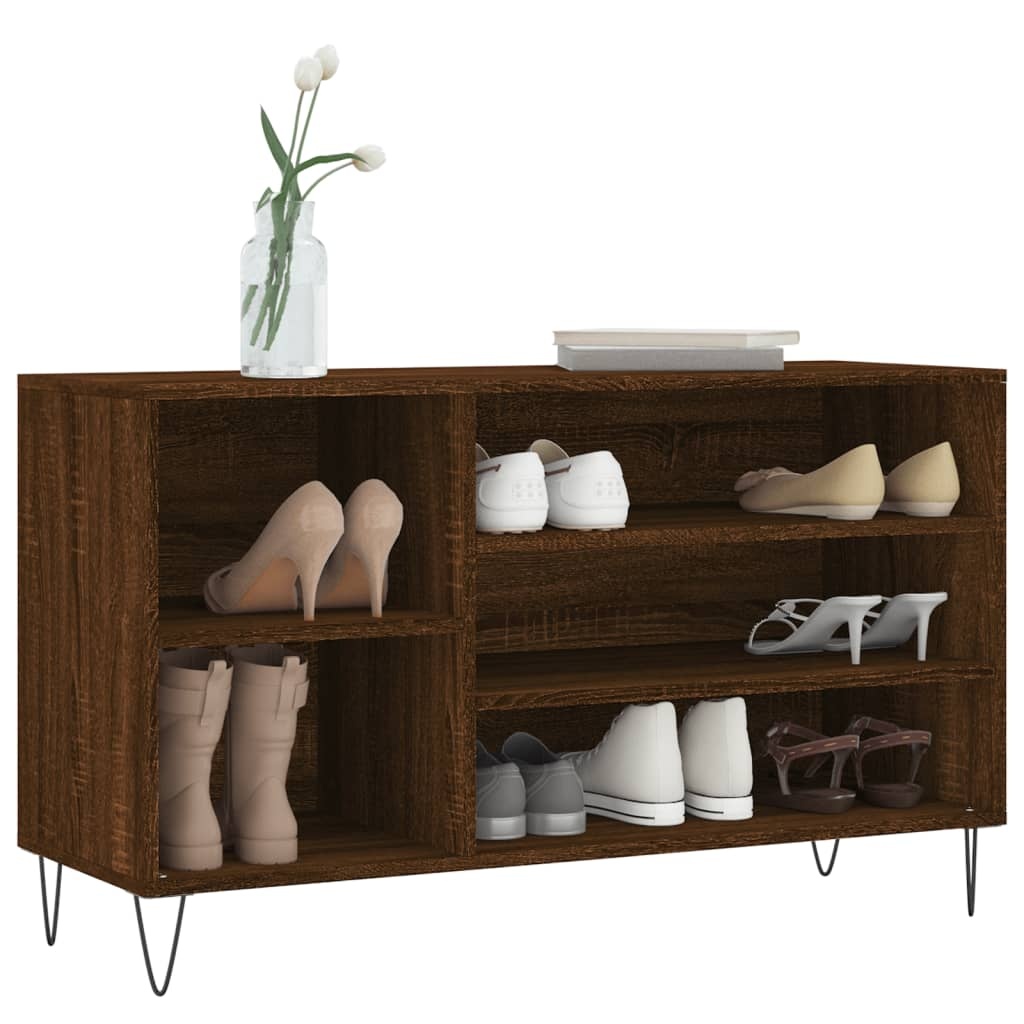 VidaXL Schoenenkast 102x36x60 cm bewerkt hout bruin eikenkleur