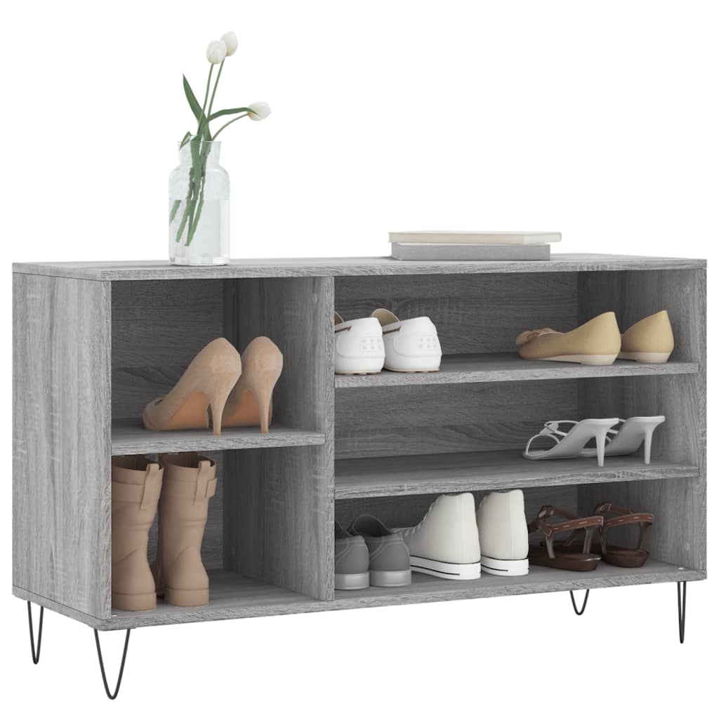VidaXL Schoenenkast 102x36x60 cm bewerkt hout sonoma grijs