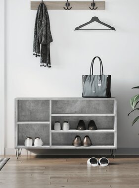 VidaXL Schoenenkast 102x36x60 cm bewerkt hout betongrijs
