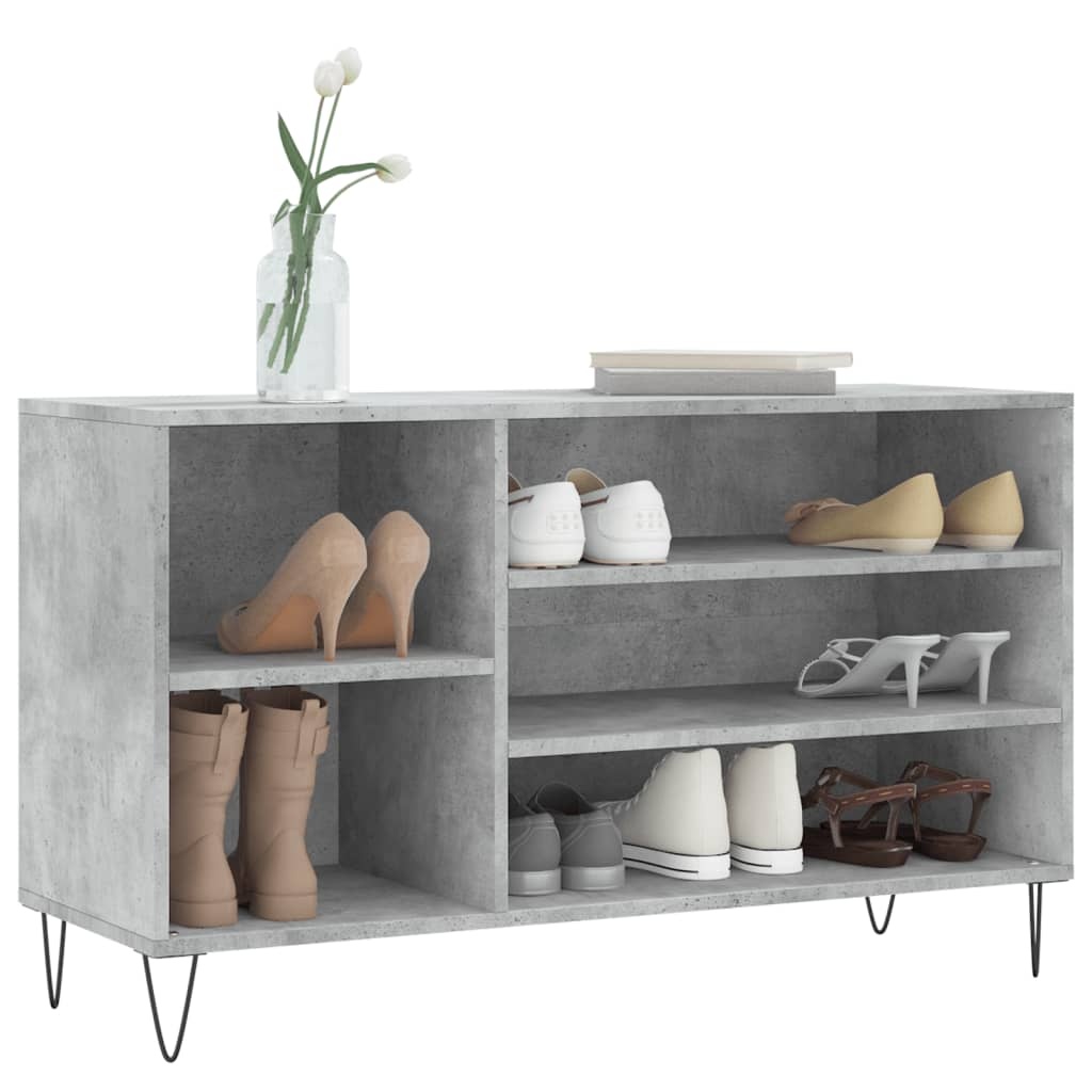 VidaXL Schoenenkast 102x36x60 cm bewerkt hout betongrijs