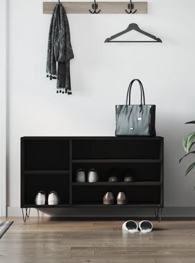 VidaXL Schoenenkast 102x36x60 cm bewerkt hout zwart